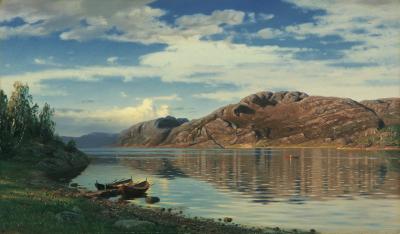 Amaldus Clarin Nielsen Fra Maurangerfjorden oil painting image
